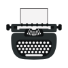Black and white typewriter